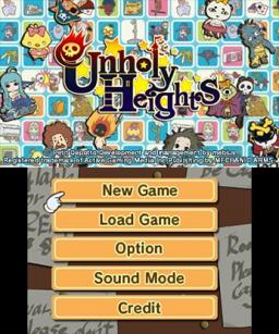 Unholy Heights Title Screen